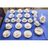 A Royal Crown Derby Porcelain "Gadroon Rose Pattern" Imari Tea and Coffee Set, 1977 and other dates,