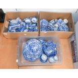 A Quantity of Spode Blue and White Pottery, 20th Century, mainly Italian landscapes (three boxes)