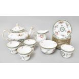 A Spode Porcelain "Trapnell" Pattern Twelve Place Tea Service, comprising: Teapot 2 Milk Jugs 2