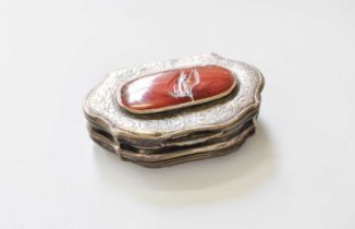 A George II Silver Snuff-Box, Maker's Mark SC, Probably London, Circa 1740, cartouche shaped, the