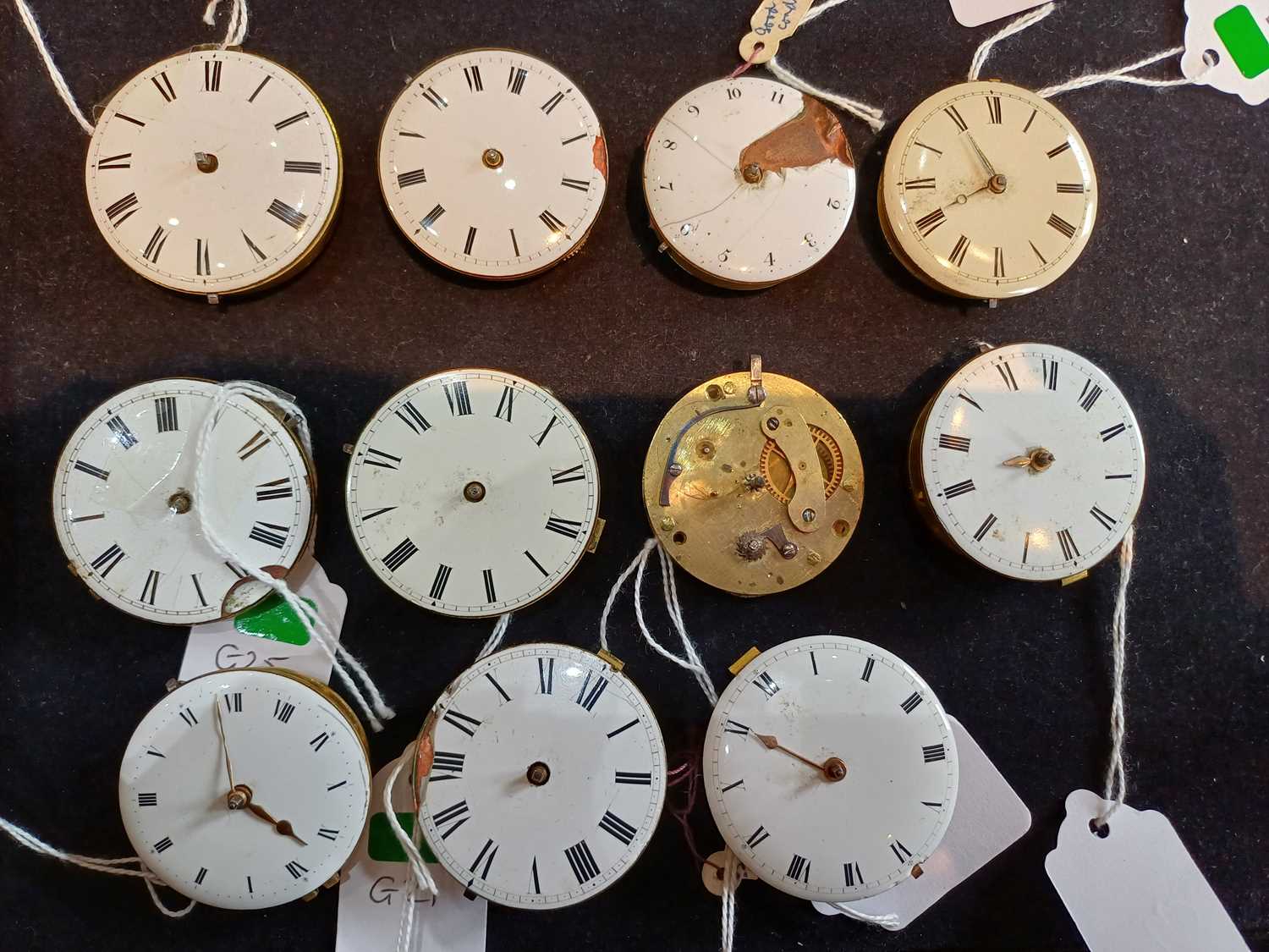 A Selection of Early 19th Century Pocket Watch Movements, Pocket Watch Enamel Dials and Spare Pocket - Image 6 of 7