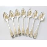 A Set of Seven George III Scottish Silver Table-Spoons, by Lindsay Beech, Edinburgh, 1811, Fiddle