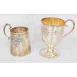 Two Victorian Silver Christening-Mugs, One by William Hutton and Sons, Birmingham, 1900, Probably