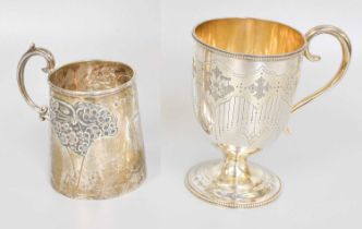 Two Victorian Silver Christening-Mugs, One by William Hutton and Sons, Birmingham, 1900, Probably
