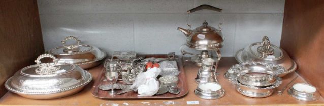 A Collection of Assorted Silver and Silver Plate, the silver including dressing-table items, the