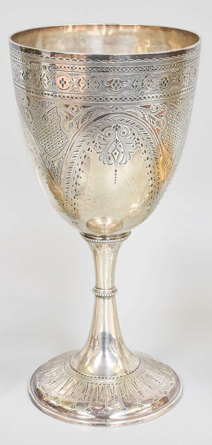 A Victorian Silver Goblet, by Samuel Roberts and Charles Belk, Sheffield, 1878, tapering and on