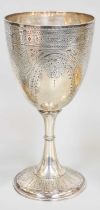 A Victorian Silver Goblet, by Samuel Roberts and Charles Belk, Sheffield, 1878, tapering and on