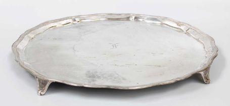 A George V Silver Salver, by James Dixon and Sons Ltd., Sheffield, 1915, shaped circular and on four