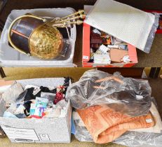 Assorted Miscellaneous, including two boxes of dolls house accessories and furniture, a Victorian
