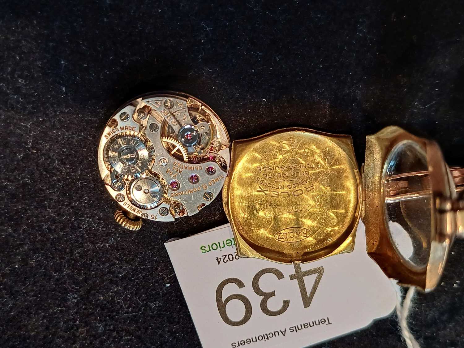 A Lady's 9 Carat Gold Wristwatch, Signed Rolex, movement signed Rolex Prima, bracelet with one - Image 6 of 7
