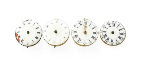 Three 18th Century Pocket Watch Movements, signed Ellicott, London, single chain fusee cylinder