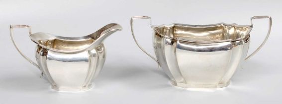 A George V Silver Cream-Jug and Sugar-Bowl, Probably by Williams (Birmingham) Ltd., Birmingham,