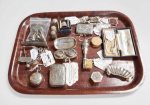 A Collection of Assorted Silver and Objects of Vertu, including a silver case for a sovereign and
