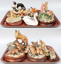 Border Fine Arts Classic, Society and Membership Figurines, predominantly foxes, including: 'Urban