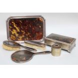 A George V Silver and Tortoiseshell Jewellery-Box, by Percy James Finch, Birmingham, 1922, oblong