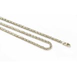 A 9 Carat White Gold Fancy Link Necklace and Bracelet, length 42.5cm and 19.7cm Gross weight 30.2