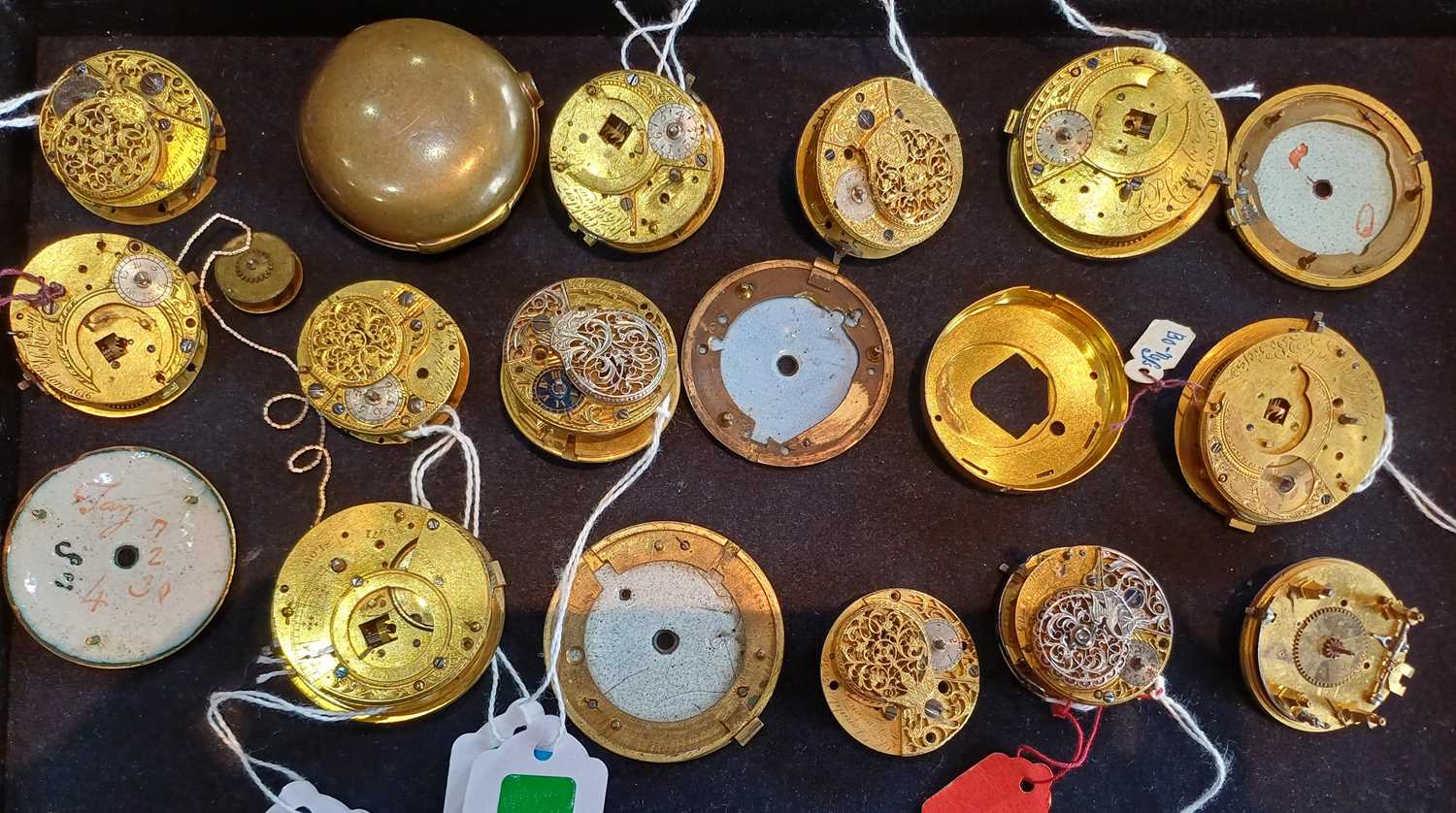 A Selection of Early 19th Century Pocket Watch Movements, Pocket Watch Enamel Dials and Spare Pocket - Image 3 of 7