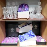 Edinburgh Crystal, including a cased set of six wine glasses, a cased decanter, a set of six
