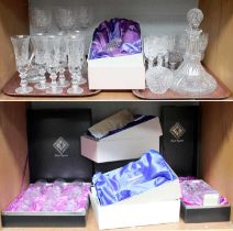 Edinburgh Crystal, including a cased set of six wine glasses, a cased decanter, a set of six