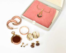 A Small Quantity of Jewellery, comprising of four pairs of earrings, with post fittings; a 9 carat