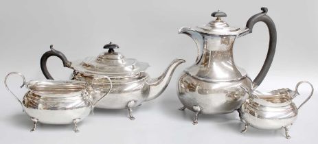 A Four-Piece George V Silver Tea-Service, by Harrison Fisher and Co., Sheffield, 1923, each piece
