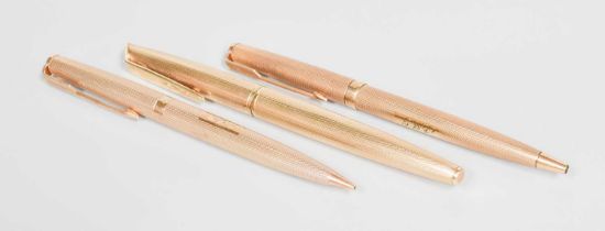 An Elizabeth II Gold Ball-Point Pen and Mechanical-Pencil, by Parker, London, The Pencil 1977, the