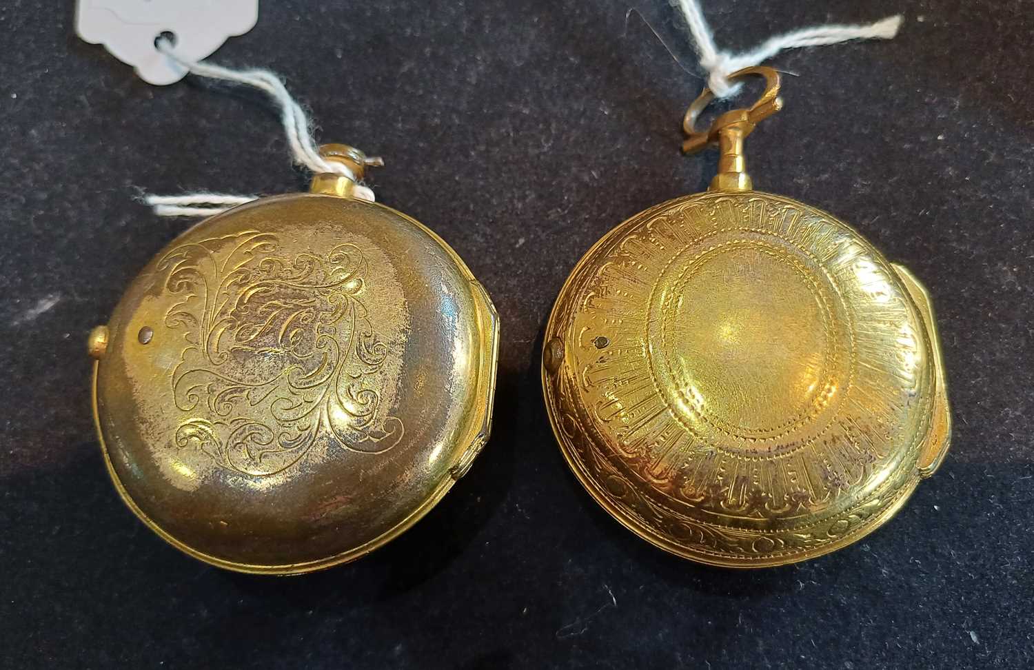 Two Gilt Metal Pair Cased Verge Pocket Watches, signed Hughes, London, Late 18th Century, single - Image 3 of 3