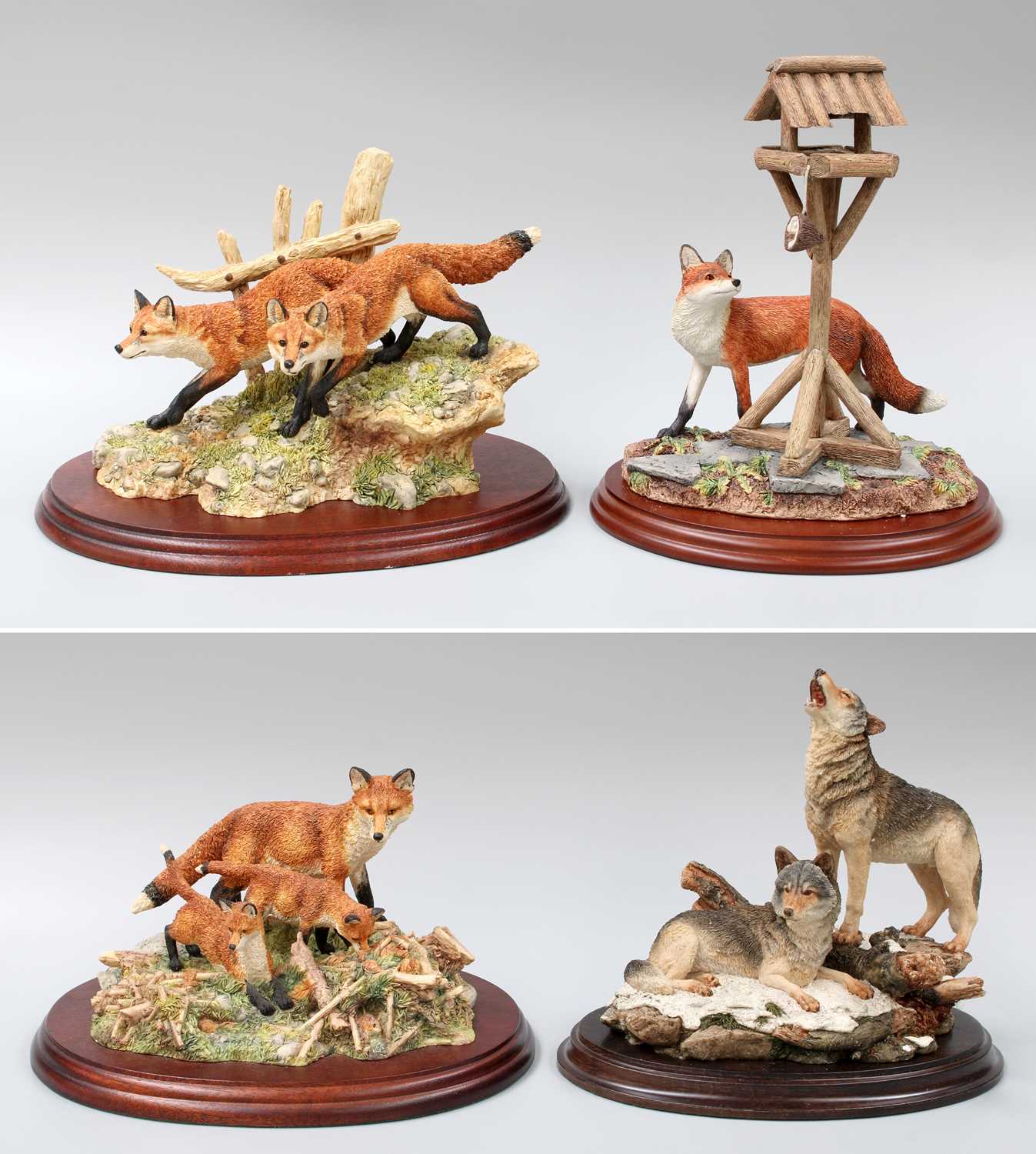 Border Fine Arts Fox Models Comprising: 'Duke and Duchess', model No. FT05, limited edition 21/