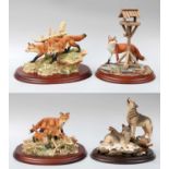 Border Fine Arts Fox Models Comprising: 'Duke and Duchess', model No. FT05, limited edition 21/