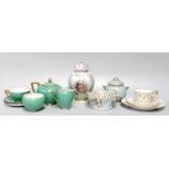 British and European Ceramics, Including a Royal Worcester Aesthetic sucrier and cover, with faux