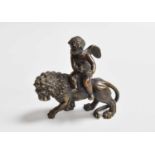 Manner of Hippolyte Heizler (1828-1871): a Small Patinated Bronze Sculpture, 19th century, a putto
