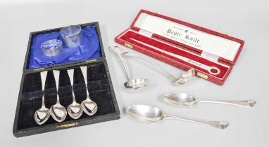 A Collection of Assorted George II and Later Silver, comprising a pair of George II Hanoverian