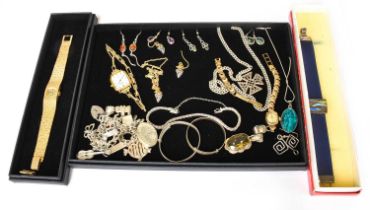 A Quantity of Jewellery, including a grape motif pendant and matching earrings; various silver and