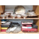 A Collection of Assorted Silver Plate, including entree-dishes and covers; various dishes and