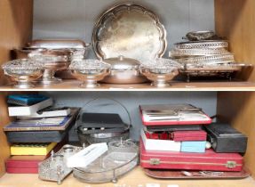 A Collection of Assorted Silver Plate, including entree-dishes and covers; various dishes and