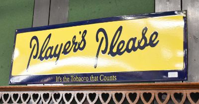 A Reproduction Players Enamel Advertising Sign, 30cm by 90cm