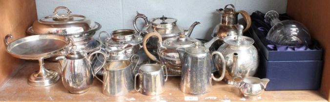 A Collection of Assorted Silver Plate, including a teapot, struck three times with Matthew Boulton