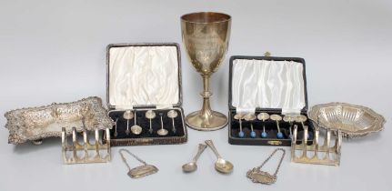 A Collection of Assorted Silver, including a goblet, by Goldsmiths and Silversmiths Co. Ltd.,
