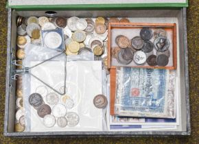 Assorted British and World Coins, including; a small selection of earlier British bronze coins