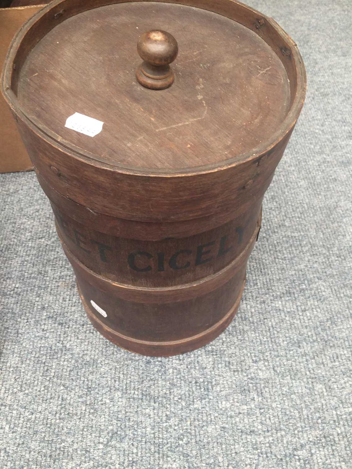 Assorted Treen and Other Items, comprising a cylindrical box stamped 'Sweet Cicely' with cover, shoe - Image 5 of 8