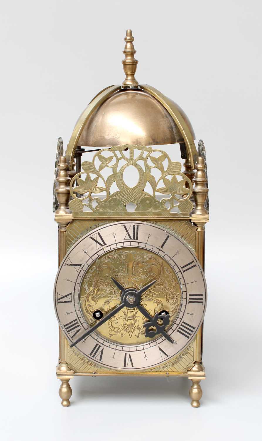 A 20th Century Brass Striking Lantern Clock, 33cm high