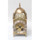 A 20th Century Brass Striking Lantern Clock, 33cm high