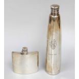 A Victorian Silver Flask, by James Dixon and Sons, Sheffield, 1899, tapering and engraved with