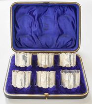 A Cased Set of Six Edward VII Silver Napkin-Rings, by Joseph Rodgers and Sons, Sheffield, 1909, each