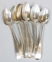 An Assembled Set of Twelve George III Silver Table-Spoons, Including Four by Hester Bateman, London,