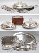 A Collection of Assorted Silver Plate, including various entreé-dishes; a Jersey cream-jug; a
