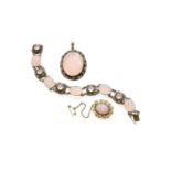 A Small Quantity of Jewellery, comprising of a silver rose quartz pendant, length 5.5cm; a silver