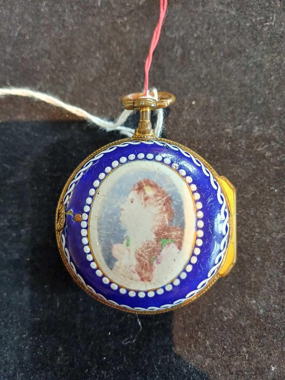 A Gilt Metal and Enamel Verge Pair Cased Pocket Watch, signed Thos Elliott, Nottingham, Late 18th - Image 2 of 4