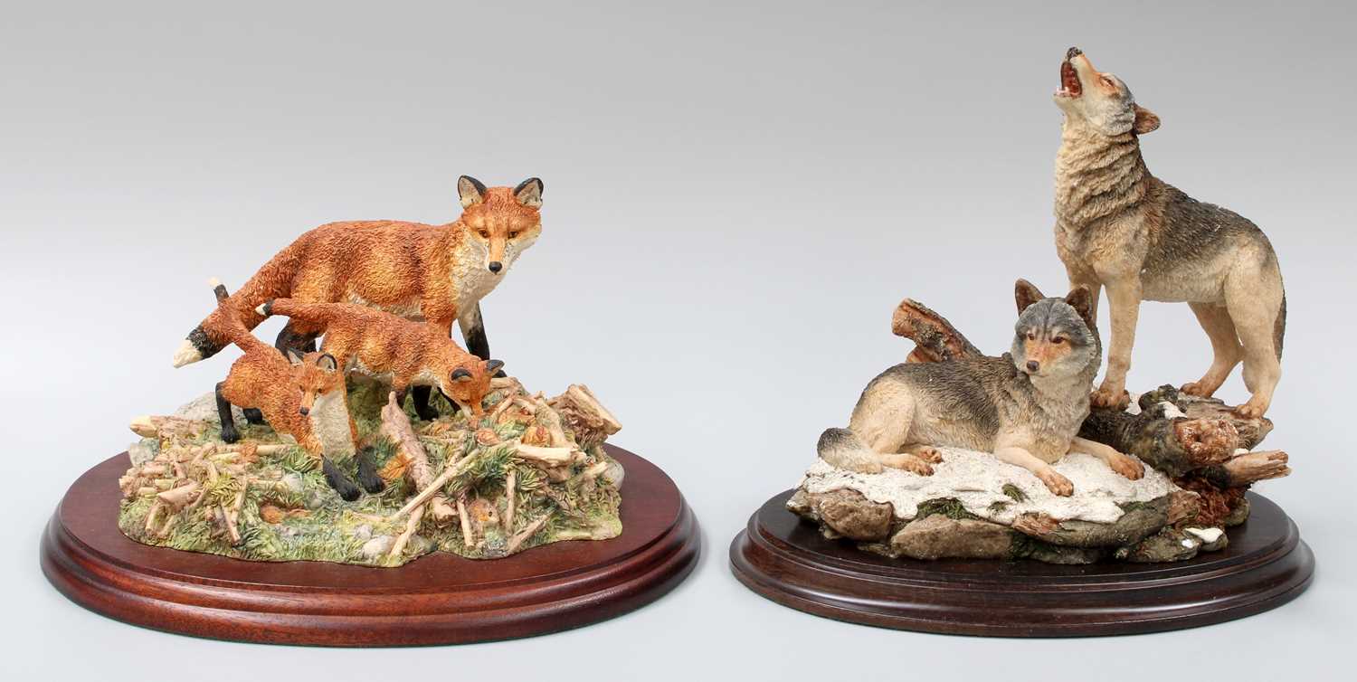 Border Fine Arts Fox Models Comprising: 'Duke and Duchess', model No. FT05, limited edition 21/ - Image 2 of 3