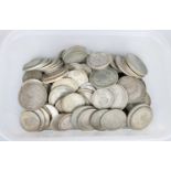 Mixed Pre-1947 Silver Coinage, mixed denominations and grades, generally fine, net weight: 1239.8g